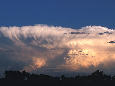 Photo of a convective storm formed through the rising of warm, moist air deep within the atmosphere.