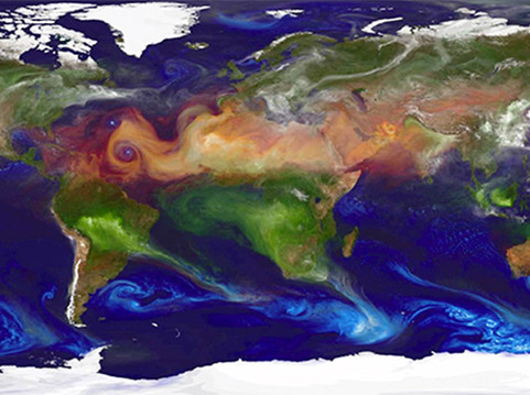 Projection map of the Earth