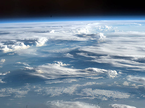 Photo of clouds from the space station