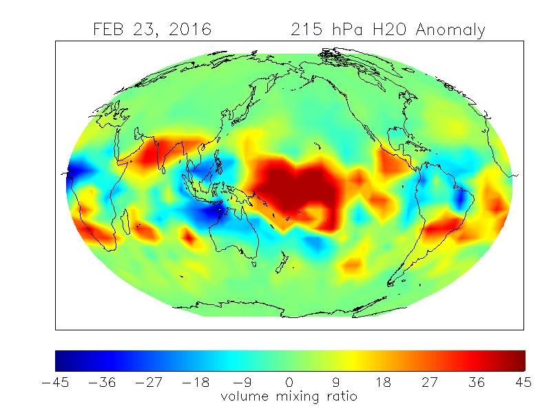 Upper Tropospheric Water Vapor Anomalies from Aura MLS