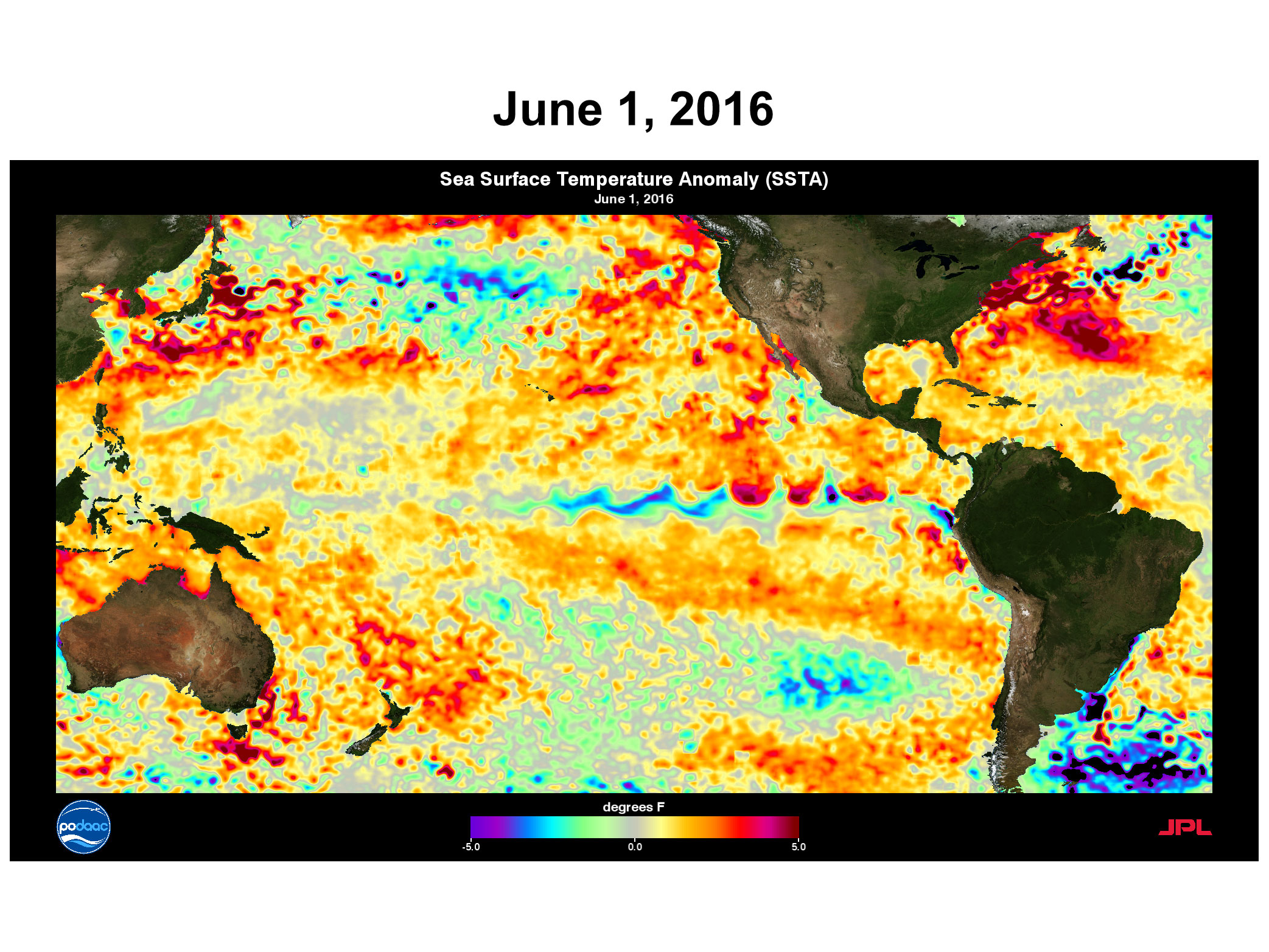 Sea Surface Temperature - June 1, 2016